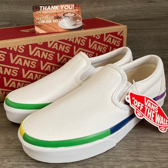 Vans Classic Slip-On Rainbow Foxing White NWB - Picture 1 of 11
